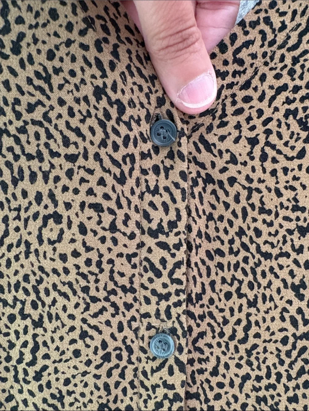 LOFT Brown Printed Midi Dress with Tie Waist - Picture 7 of 7